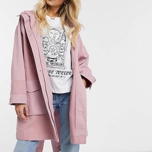 ASOS DESIGN fabric mix casual jacket in pink